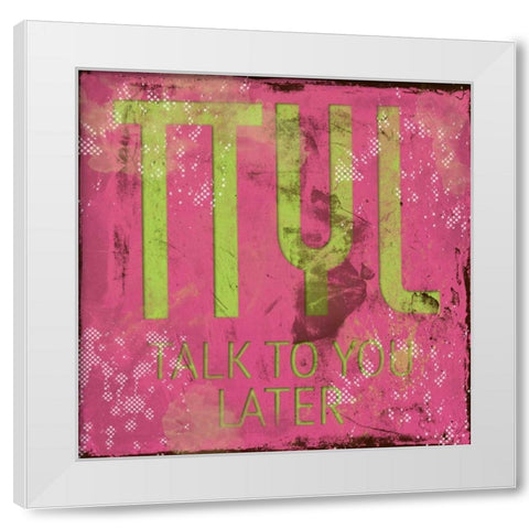 TTYL White Modern Wood Framed Art Print by Rodriquez Jr, Enrique