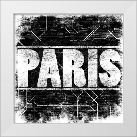 Paris Metro B White Modern Wood Framed Art Print by Rodriquez Jr, Enrique