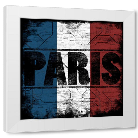 Paris Metro C White Modern Wood Framed Art Print by Rodriquez Jr, Enrique