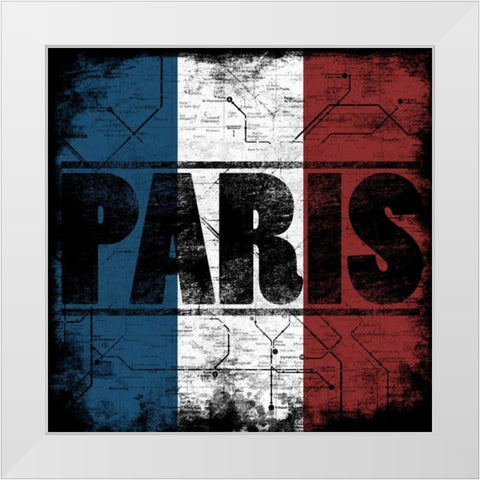 Paris Metro C White Modern Wood Framed Art Print by Rodriquez Jr, Enrique