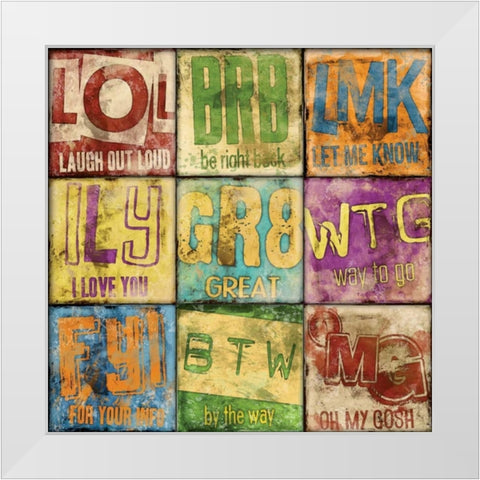 Text 9Patch White Modern Wood Framed Art Print by Rodriquez Jr, Enrique