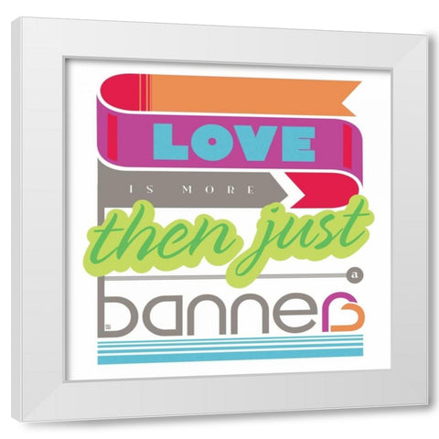 Love Over Flows White Modern Wood Framed Art Print by Rodriquez Jr, Enrique