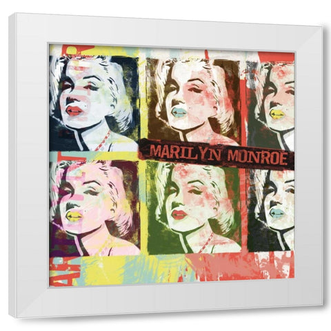 Monroe Figures White Modern Wood Framed Art Print by Rodriquez Jr, Enrique