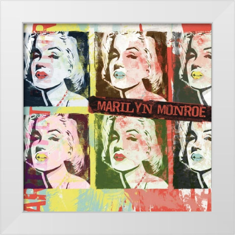 Monroe Figures White Modern Wood Framed Art Print by Rodriquez Jr, Enrique