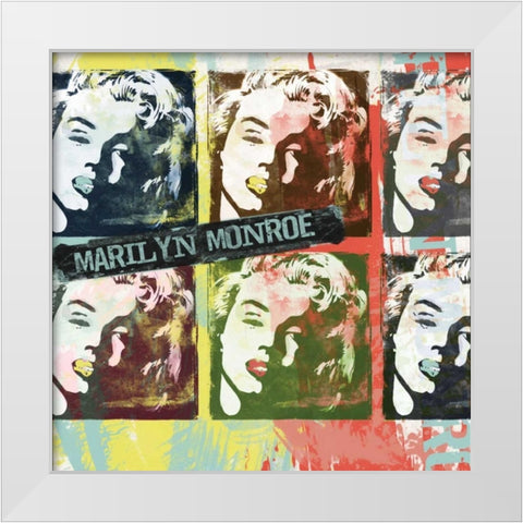 Monroe Figures 2 White Modern Wood Framed Art Print by Rodriquez Jr, Enrique