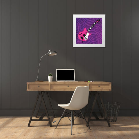 Girly Guitar Mate White Modern Wood Framed Art Print by Rodriquez Jr, Enrique
