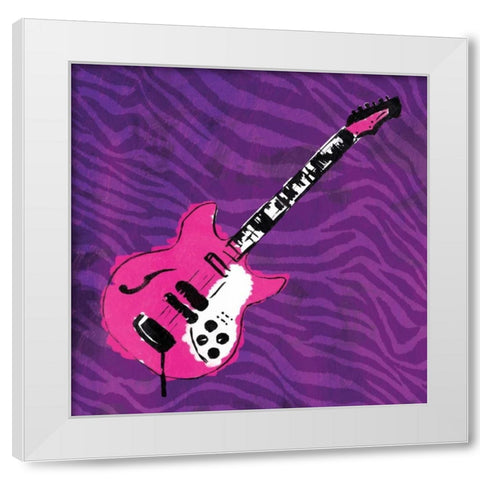 Girly Guitar Mate White Modern Wood Framed Art Print by Rodriquez Jr, Enrique