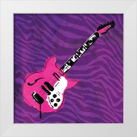 Girly Guitar Mate White Modern Wood Framed Art Print by Rodriquez Jr, Enrique