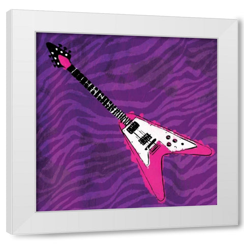 Girly Guitars White Modern Wood Framed Art Print by Rodriquez Jr, Enrique