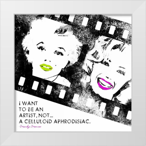 Celluloid Aphrodisiac A White Modern Wood Framed Art Print by Rodriquez Jr, Enrique