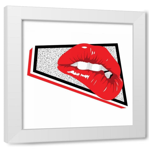 Abstract Lip White Modern Wood Framed Art Print by Rodriquez Jr, Enrique