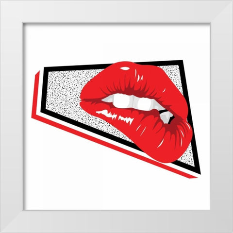 Abstract Lip White Modern Wood Framed Art Print by Rodriquez Jr, Enrique