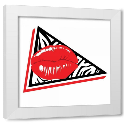 Abstract Lip Mate White Modern Wood Framed Art Print by Rodriquez Jr, Enrique