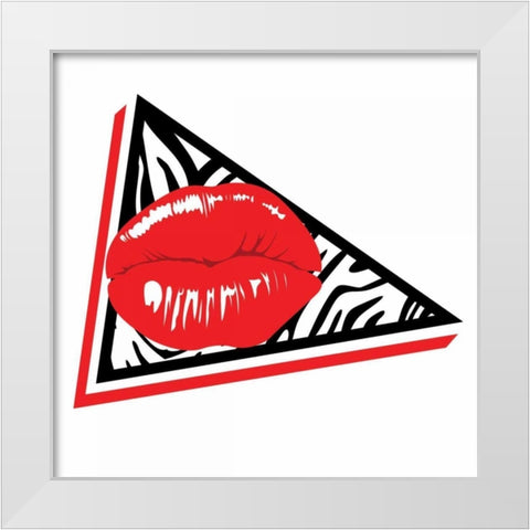 Abstract Lip Mate White Modern Wood Framed Art Print by Rodriquez Jr, Enrique