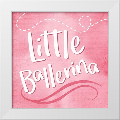 Little Ballerina White Modern Wood Framed Art Print by Rodriquez Jr, Enrique