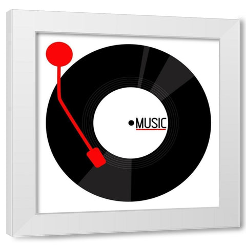 Vinyl Music White Modern Wood Framed Art Print by Rodriguez, Enrique