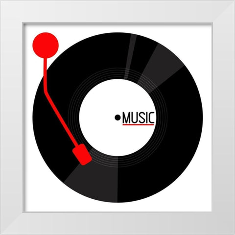 Vinyl Music White Modern Wood Framed Art Print by Rodriguez, Enrique