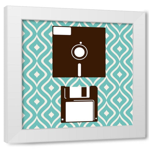 Computer Entertainment 2 Retro White Modern Wood Framed Art Print by Rodriquez Jr, Enrique