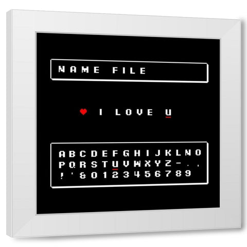 I Love U White Modern Wood Framed Art Print by Rodriquez Jr, Enrique