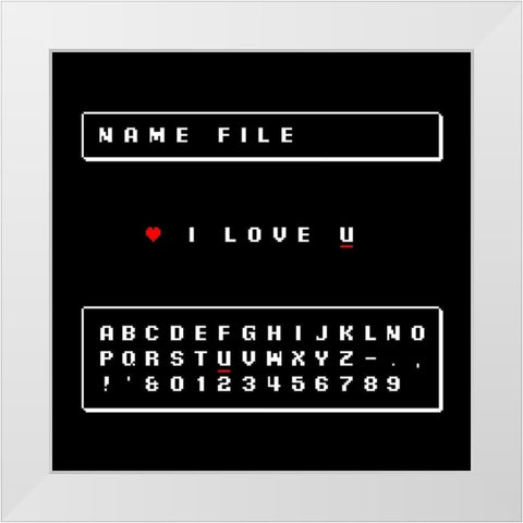 I Love U White Modern Wood Framed Art Print by Rodriquez Jr, Enrique
