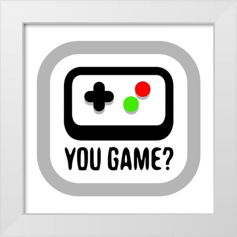 You Game Color White Modern Wood Framed Art Print by Rodriquez Jr, Enrique