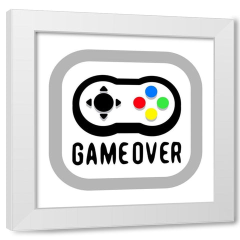 Game Over Color White Modern Wood Framed Art Print by Rodriquez Jr, Enrique