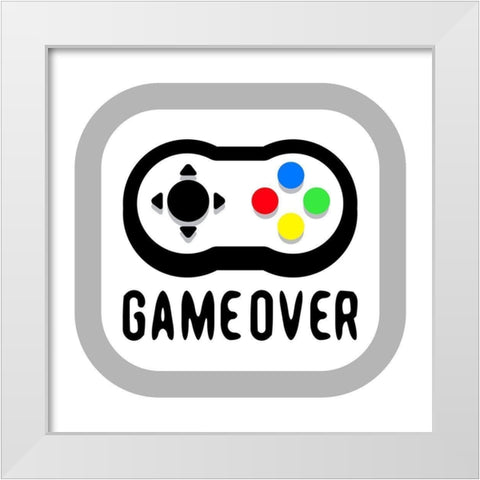 Game Over Color White Modern Wood Framed Art Print by Rodriquez Jr, Enrique