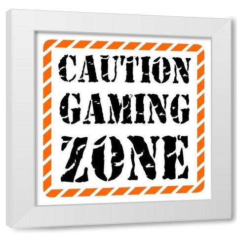 Caution Zone White Modern Wood Framed Art Print by Rodriquez Jr, Enrique
