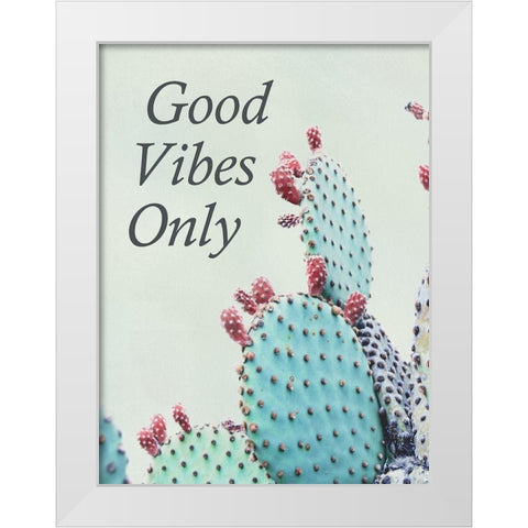Good Vibes Only White Modern Wood Framed Art Print by Urquhart, Elizabeth