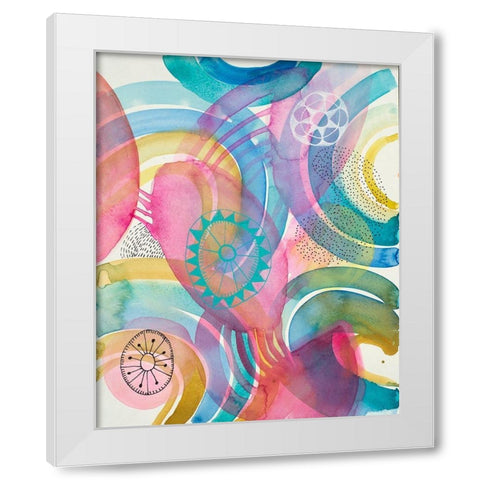 Joyful 1 White Modern Wood Framed Art Print by Evans-Sills, Faith