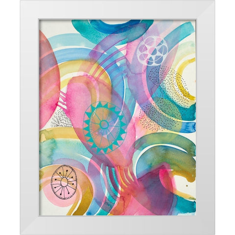 Joyful 1 White Modern Wood Framed Art Print by Evans-Sills, Faith