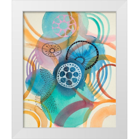 Joyful 4 White Modern Wood Framed Art Print by Evans-Sills, Faith