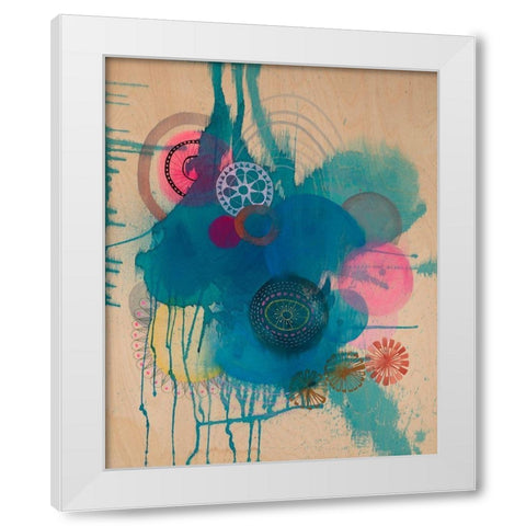 PolyBlue White Modern Wood Framed Art Print by Evans-Sills, Faith