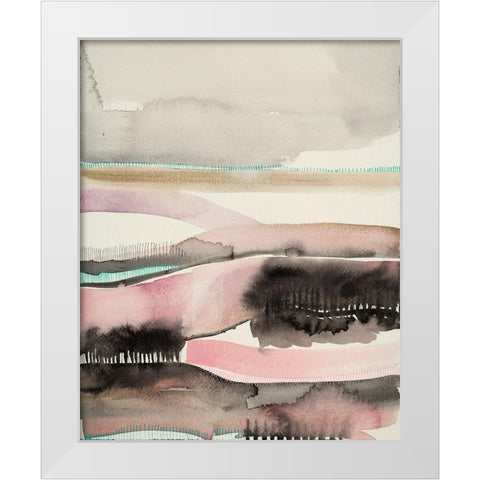 Sunset Ridge White Modern Wood Framed Art Print by Evans-Sills, Faith