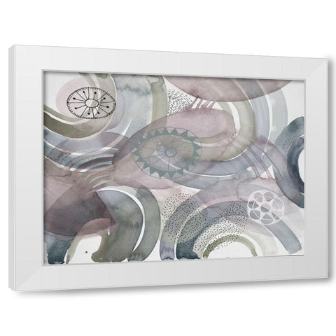 Joyful Spheres 1 White Modern Wood Framed Art Print by Evans-Sills, Faith
