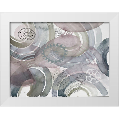 Joyful Spheres 1 White Modern Wood Framed Art Print by Evans-Sills, Faith