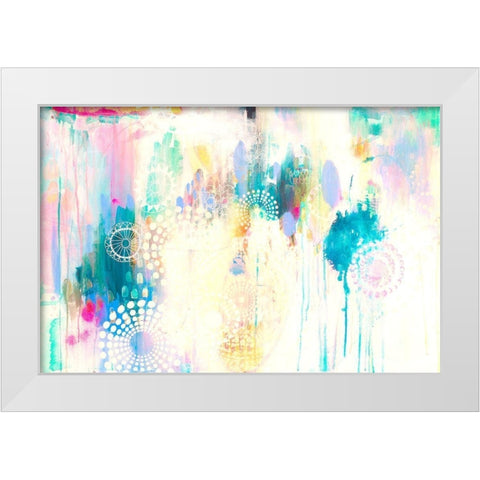 Pastel Fling White Modern Wood Framed Art Print by Evans-Sills, Faith