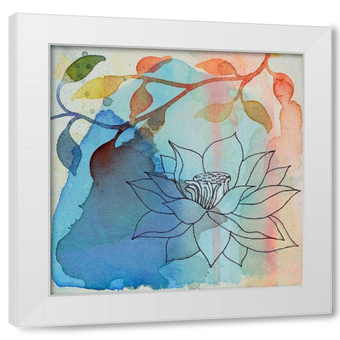 Calm Lotus 1 White Modern Wood Framed Art Print by Evans-Sills, Faith