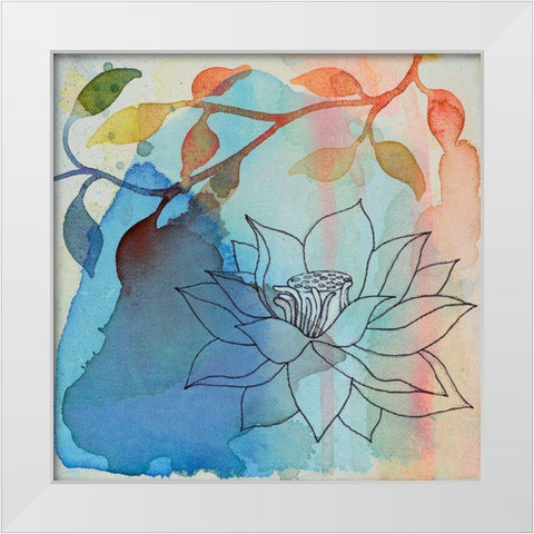 Calm Lotus 1 White Modern Wood Framed Art Print by Evans-Sills, Faith