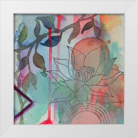 Calm Lotus 2 White Modern Wood Framed Art Print by Evans-Sills, Faith