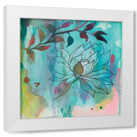 Cool Bloom 1 White Modern Wood Framed Art Print by Evans-Sills, Faith