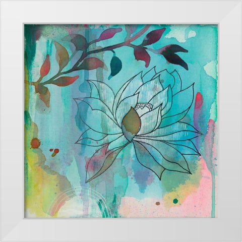 Cool Bloom 1 White Modern Wood Framed Art Print by Evans-Sills, Faith