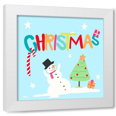 Christmas Fun White Modern Wood Framed Art Print by Buenfil, Andrea