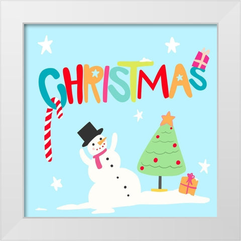 Christmas Fun White Modern Wood Framed Art Print by Buenfil, Andrea