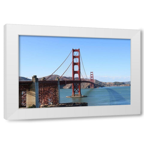 Golden bridge White Modern Wood Framed Art Print by Frances, Stephanie