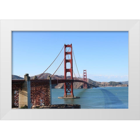 Golden bridge White Modern Wood Framed Art Print by Frances, Stephanie