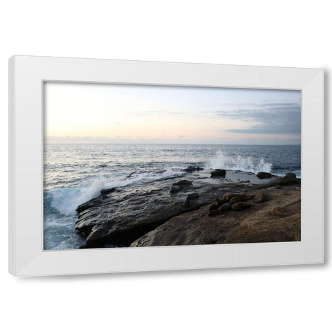 La Jolla Sea 1 White Modern Wood Framed Art Print by Frances, Stephanie