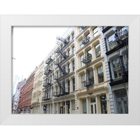 Houses Soho Newyork White Modern Wood Framed Art Print by Frances, Stephanie