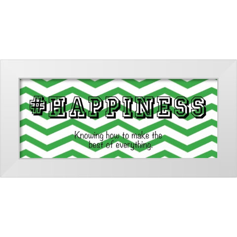 Happiness White Modern Wood Framed Art Print by Gibbons, Lauren