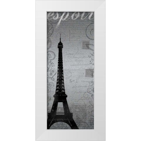 Eiffel Tower Long White Modern Wood Framed Art Print by Gibbons, Lauren